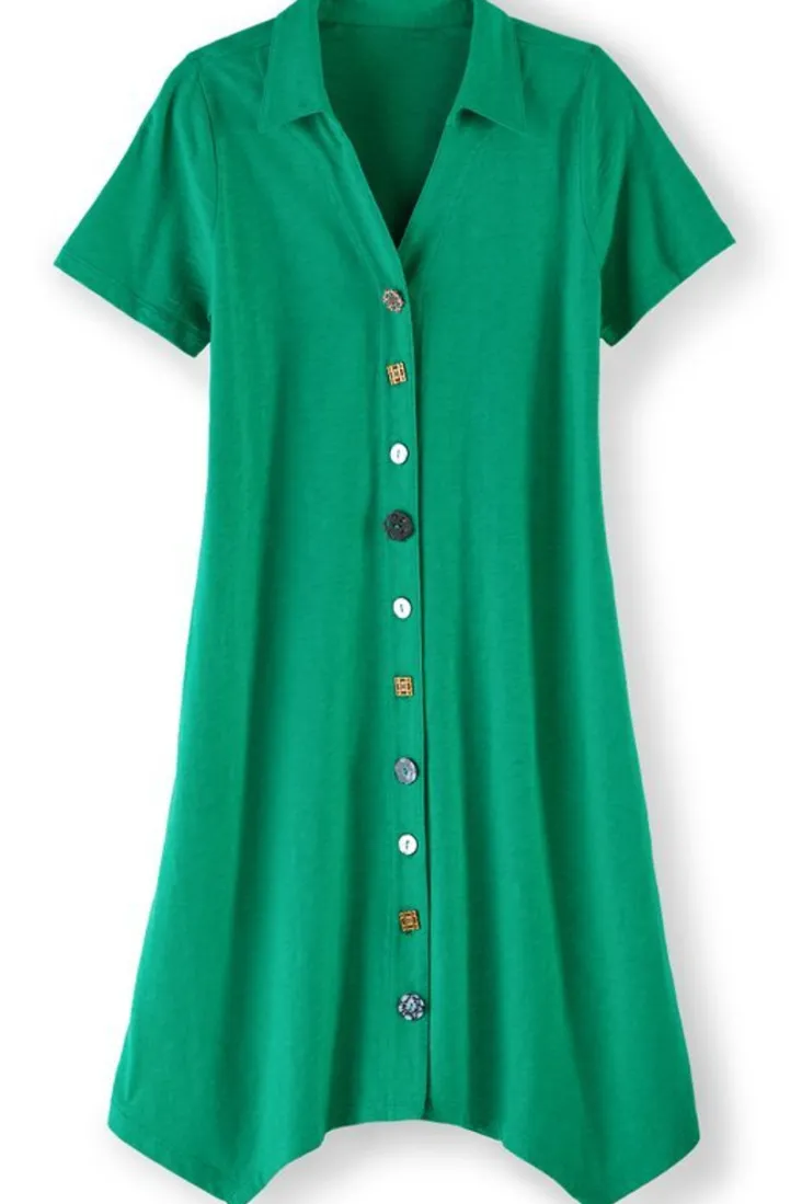 Outlet Soft Surroundings Danielle Button Dress