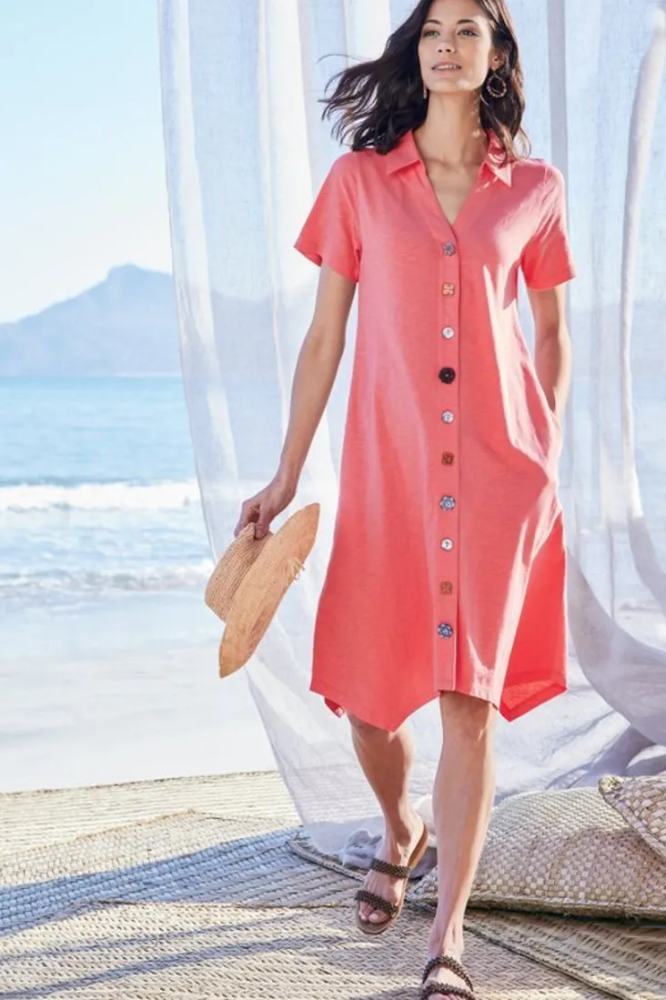 Outlet Soft Surroundings Danielle Button Dress