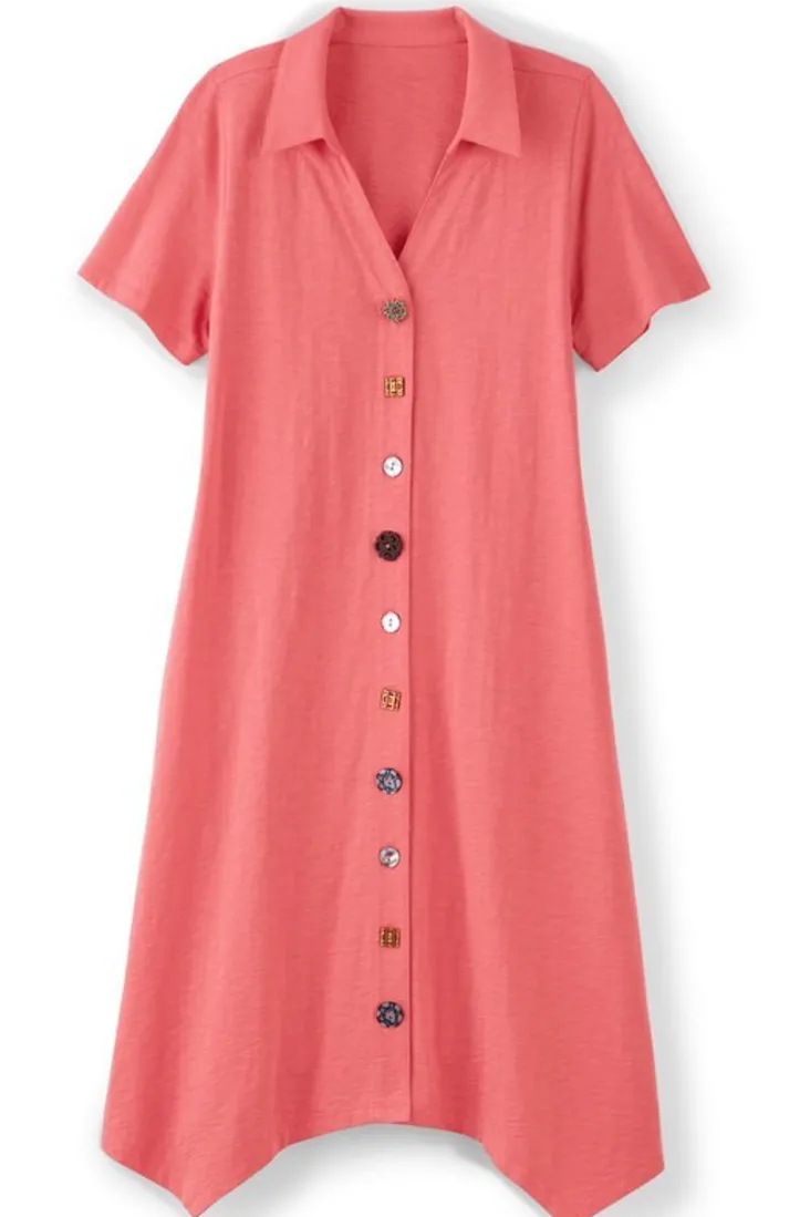 Outlet Soft Surroundings Danielle Button Dress