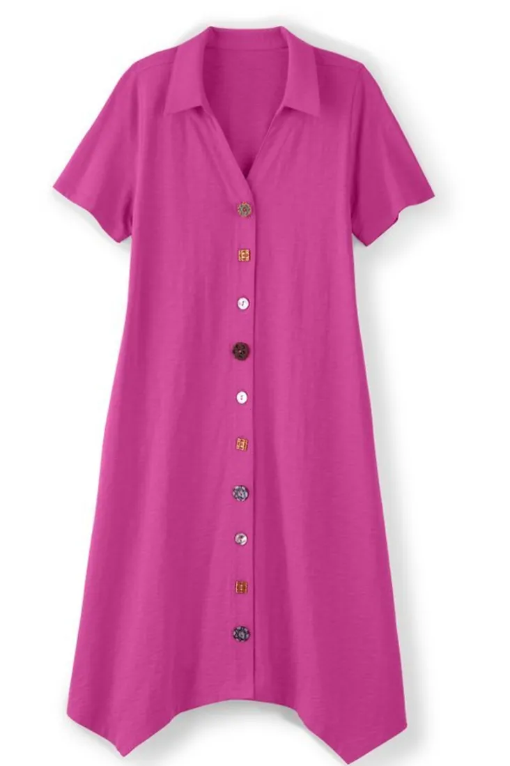 Outlet Soft Surroundings Danielle Button Dress