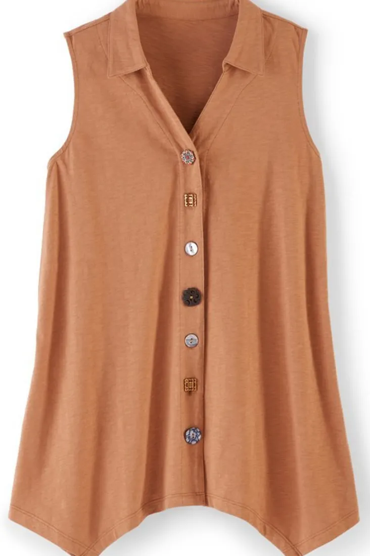 Soft Surroundings Danielle Button Tank
