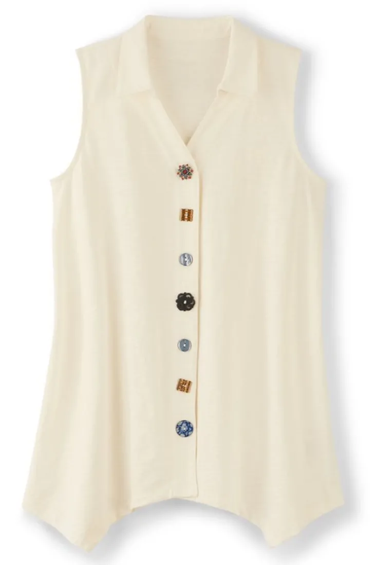 Soft Surroundings Danielle Button Tank