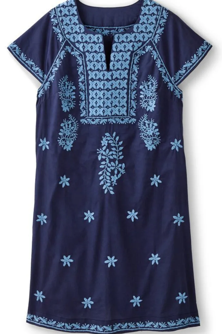 Soft Surroundings Davina Short Dress Navy