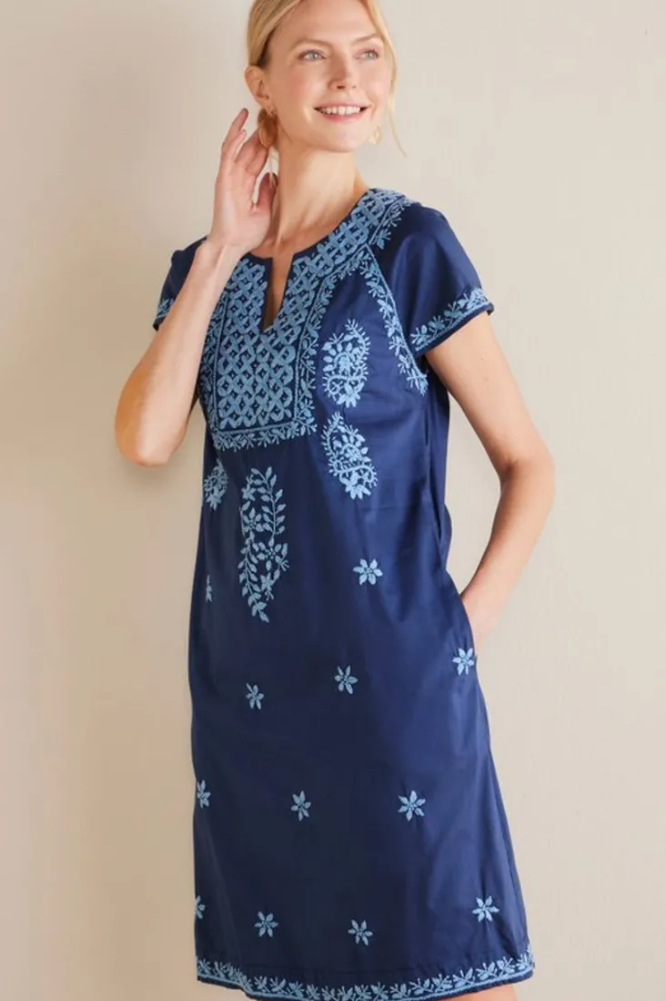 Soft Surroundings Davina Short Dress Navy