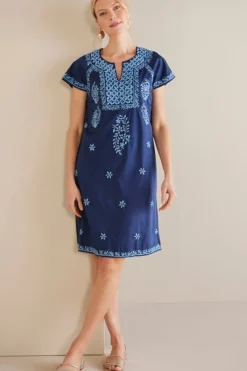 Soft Surroundings Davina Short Dress Navy