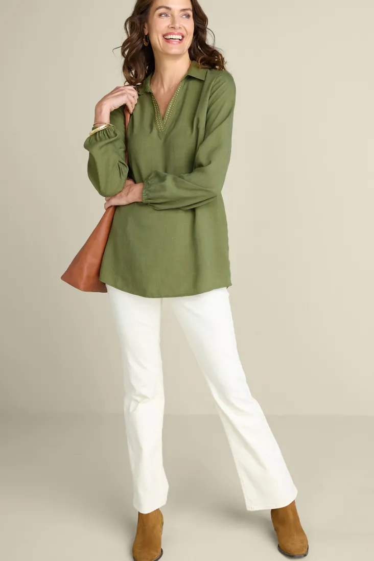 Hot Soft Surroundings Delaine Tencel™ Tunic LodenGreen