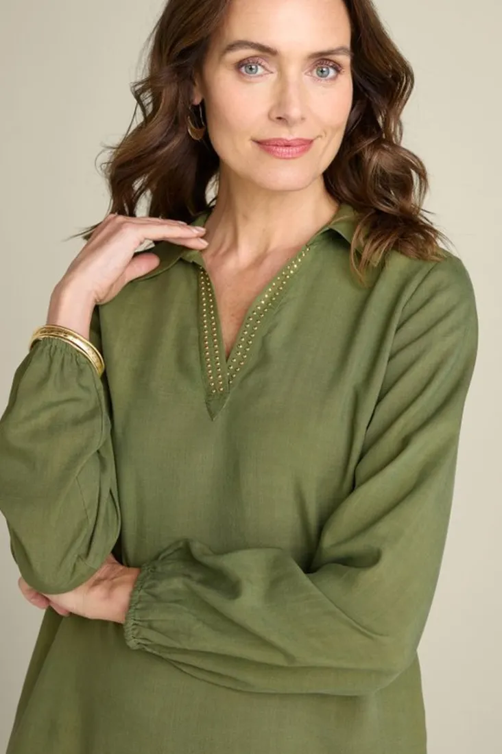 Hot Soft Surroundings Delaine Tencel™ Tunic LodenGreen