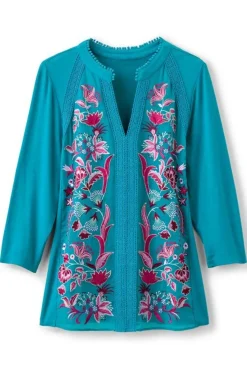 Online Soft Surroundings Delsie Embroidered Top
