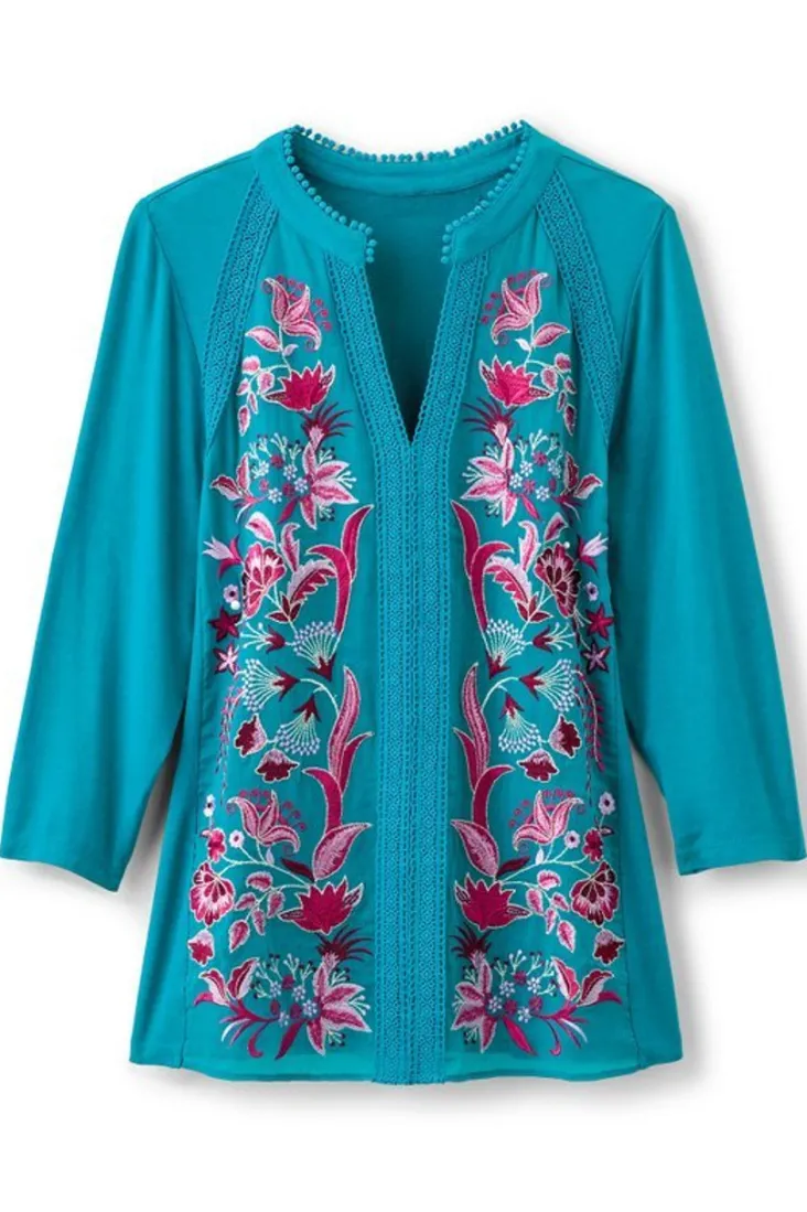 Online Soft Surroundings Delsie Embroidered Top