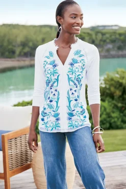 Online Soft Surroundings Delsie Embroidered Top