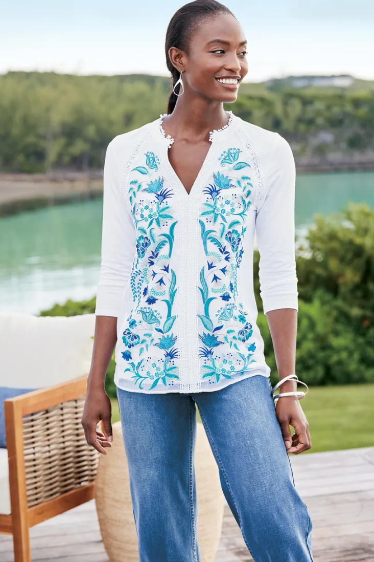 Online Soft Surroundings Delsie Embroidered Top
