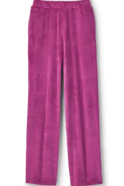 Sale Soft Surroundings Dixie Velour Wide Leg Pants Boysenberry