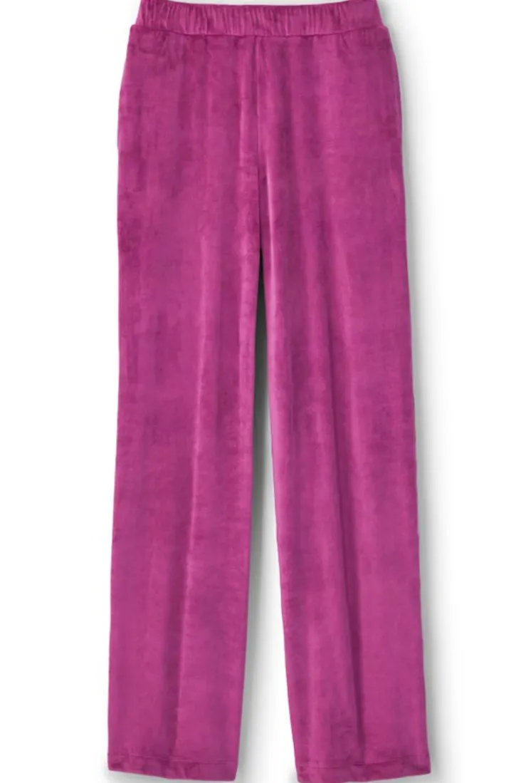 Sale Soft Surroundings Dixie Velour Wide Leg Pants Boysenberry