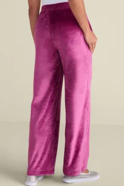 Sale Soft Surroundings Dixie Velour Wide Leg Pants Boysenberry