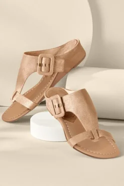 Sale Soft Surroundings Donald Pliner Ofelia Wedge Slide PaleGold