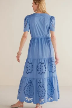 Discount Soft Surroundings Dorothy Maxi Dress BlueBonnet