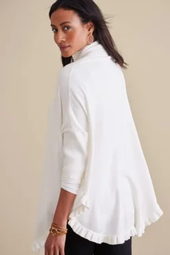 Soft Surroundings Draped Ruffle Cardigan
