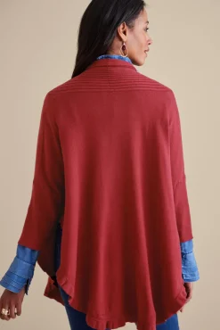 Soft Surroundings Draped Ruffle Cardigan