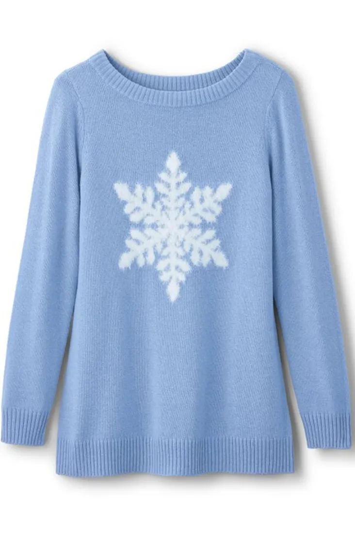 Clearance Soft Surroundings Draya Eyelash Sweater Snowflake