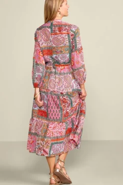 Clearance Soft Surroundings Drea Midi Dress MultiPatchwork