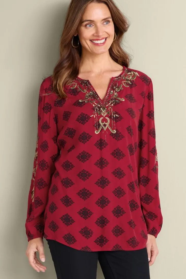 Sale Soft Surroundings Eboni Embellished Tunic DitsyFoulard