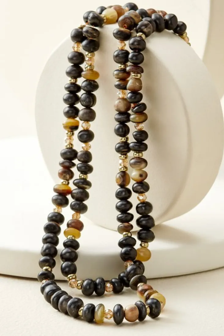 Clearance Soft Surroundings Ebony Beaded Necklace BlackMulti