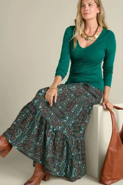 Online Soft Surroundings Edeliz Long Sleeve Tee Evergreen