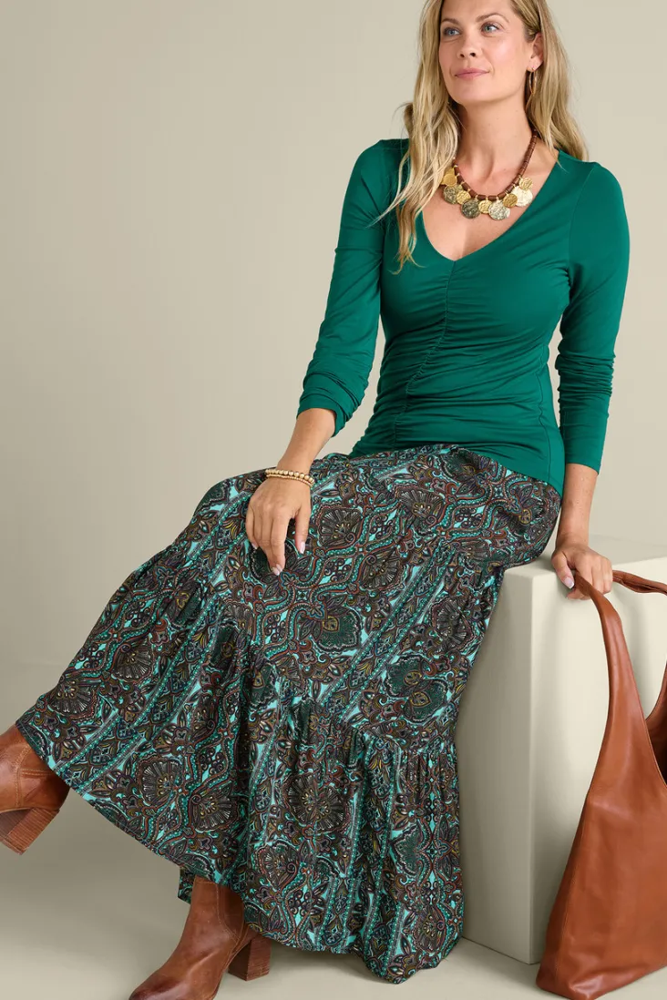 Online Soft Surroundings Edeliz Long Sleeve Tee Evergreen