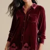 Soft Surroundings Eden Velvet and Lace Shirt