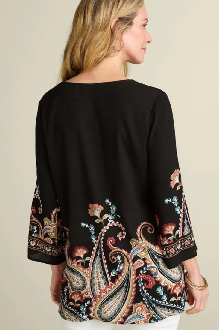 Soft Surroundings Elma 3/4 Sleeve Tunic CascadingBrder