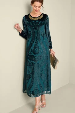 Outlet Soft Surroundings Emaline Velvet Burnout Maxi Dress JuneBug