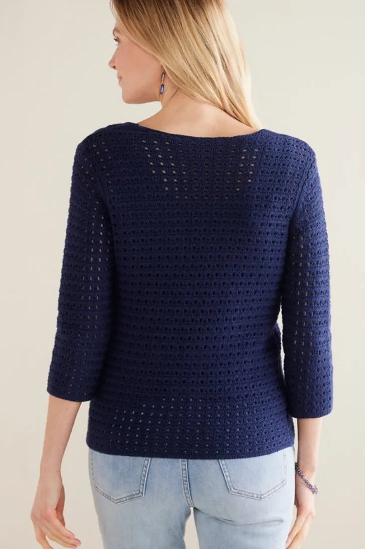 New Soft Surroundings Estrella Sweater Navy