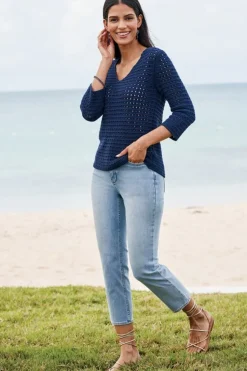 New Soft Surroundings Estrella Sweater Navy