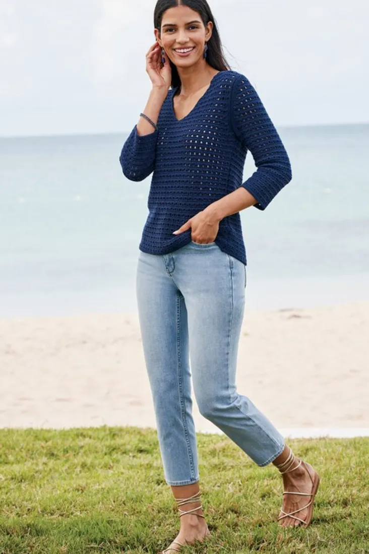 New Soft Surroundings Estrella Sweater Navy