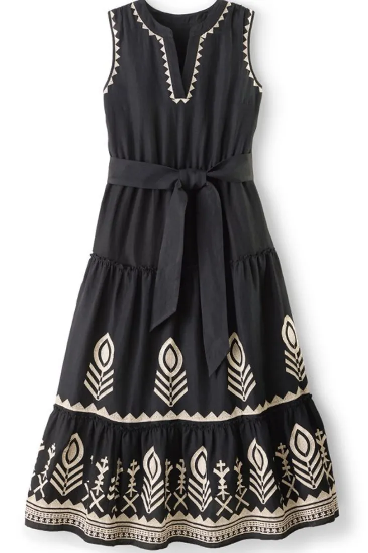 Clearance Soft Surroundings Fernanda Midi Dress Black