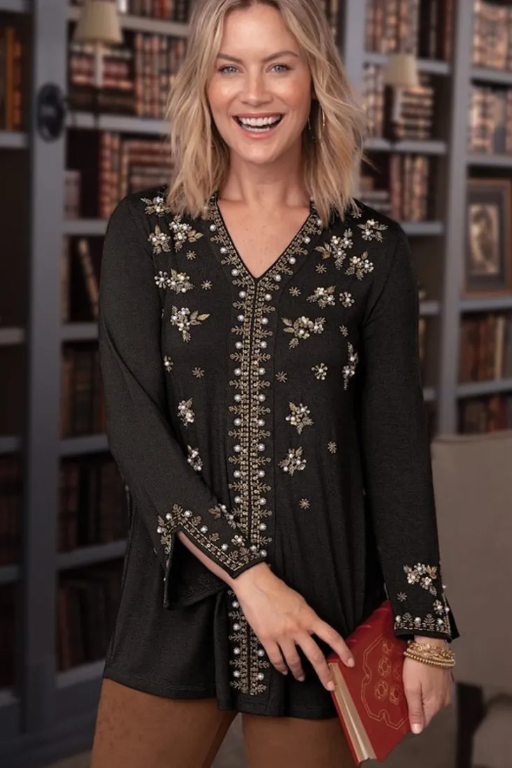 Best Soft Surroundings Festa Tunic Black