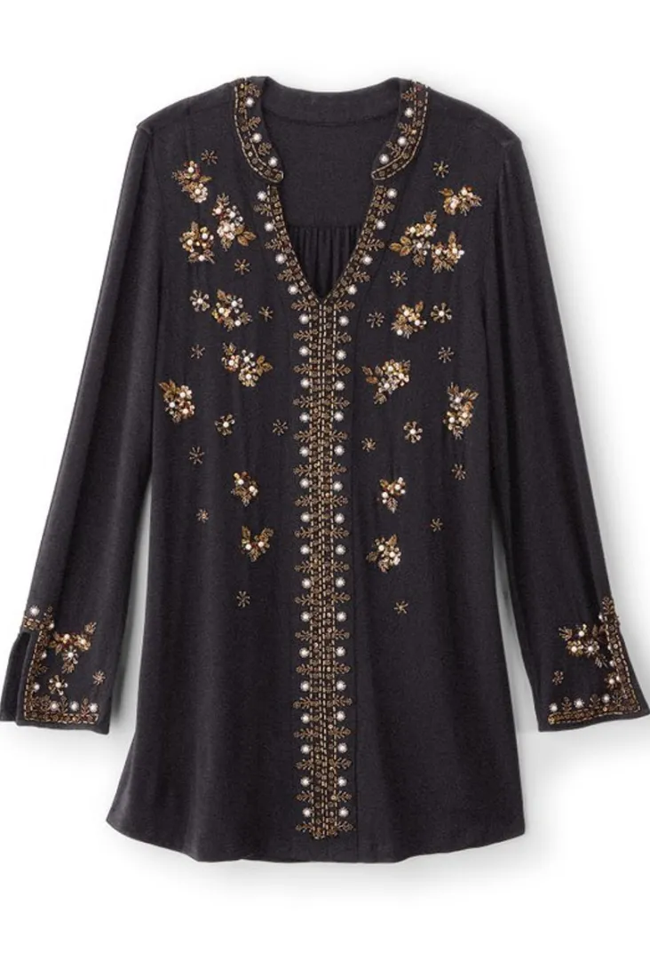 Best Soft Surroundings Festa Tunic Black