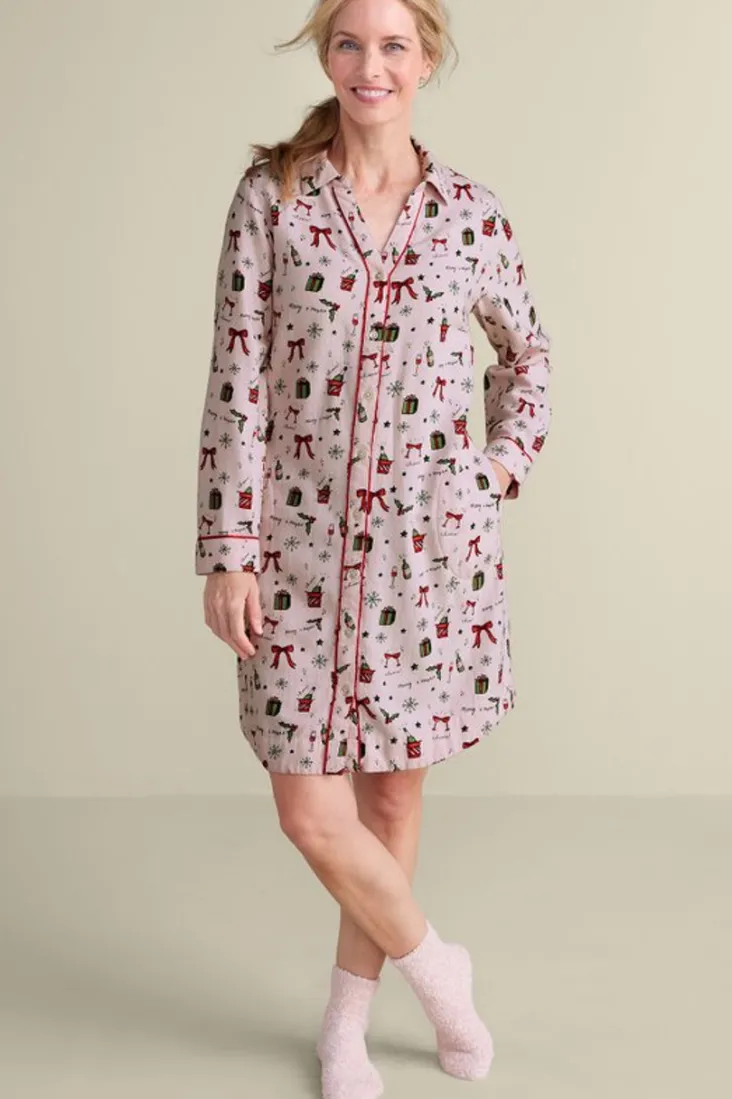 New Soft Surroundings Festive Finley Sleep Shirt
