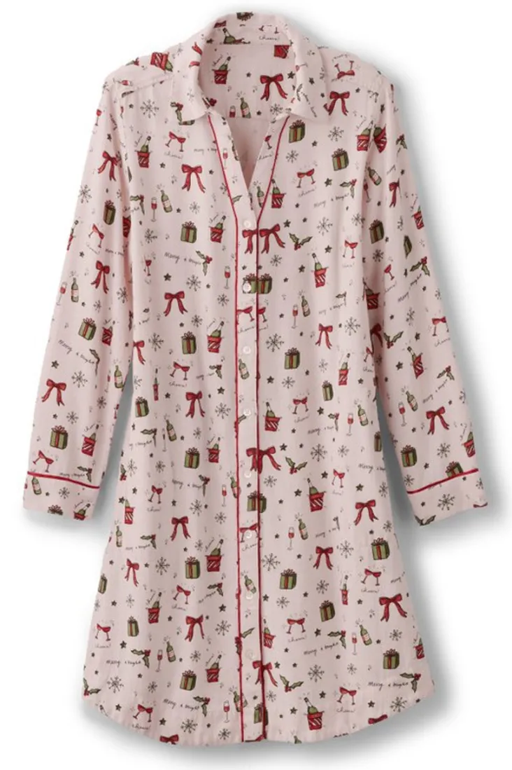 New Soft Surroundings Festive Finley Sleep Shirt