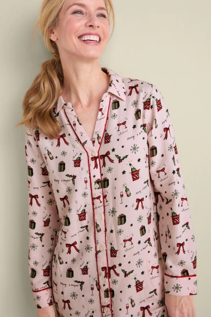New Soft Surroundings Festive Finley Sleep Shirt