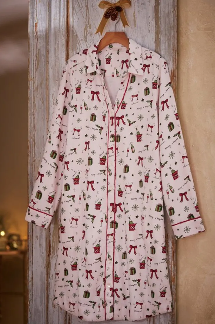 New Soft Surroundings Festive Finley Sleep Shirt