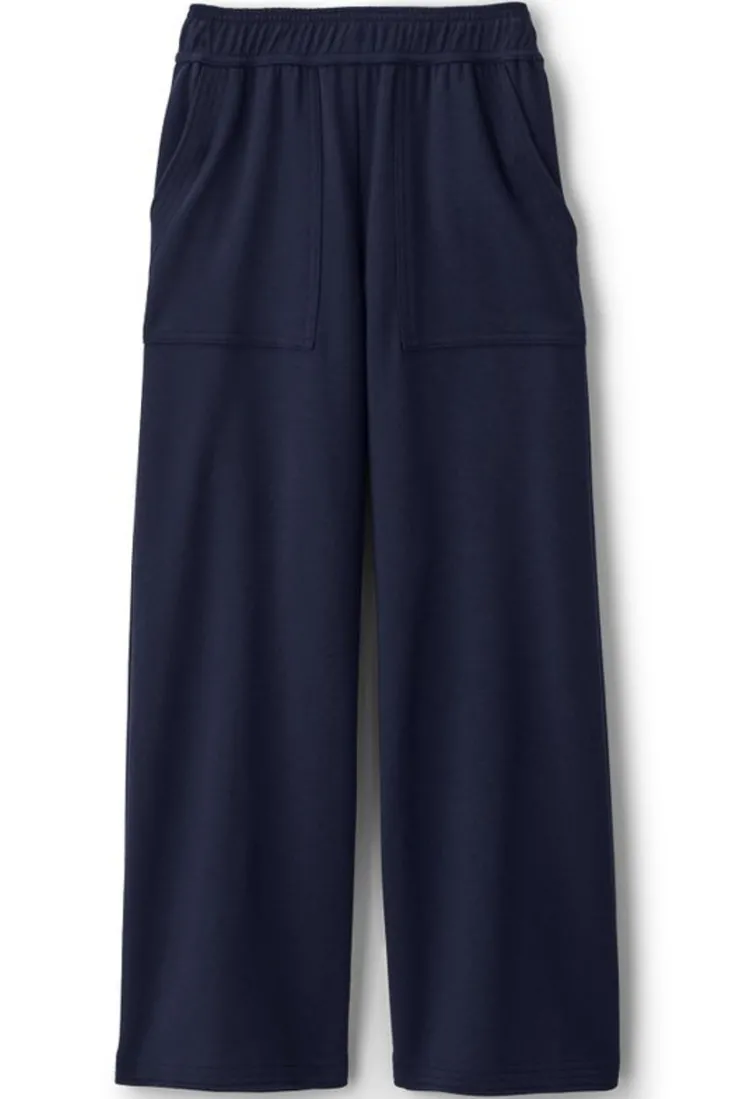 New Soft Surroundings Fina French Terry Crop Pants Navy