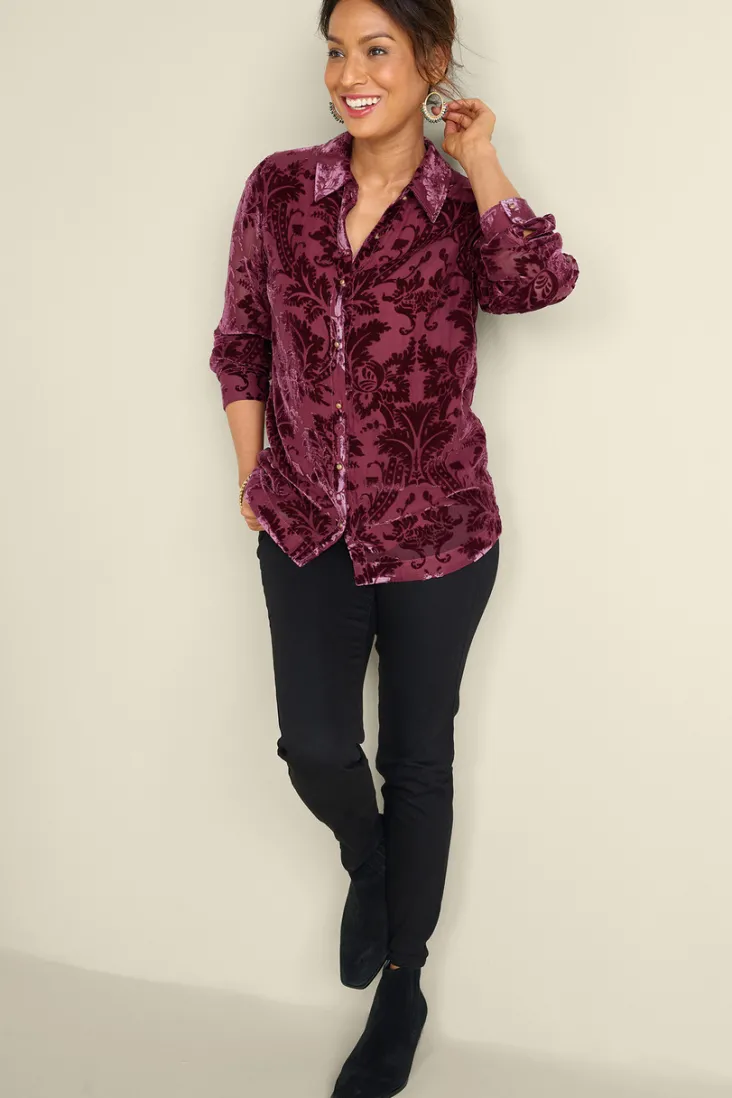 Best Soft Surroundings Floreat Velvet Shirt