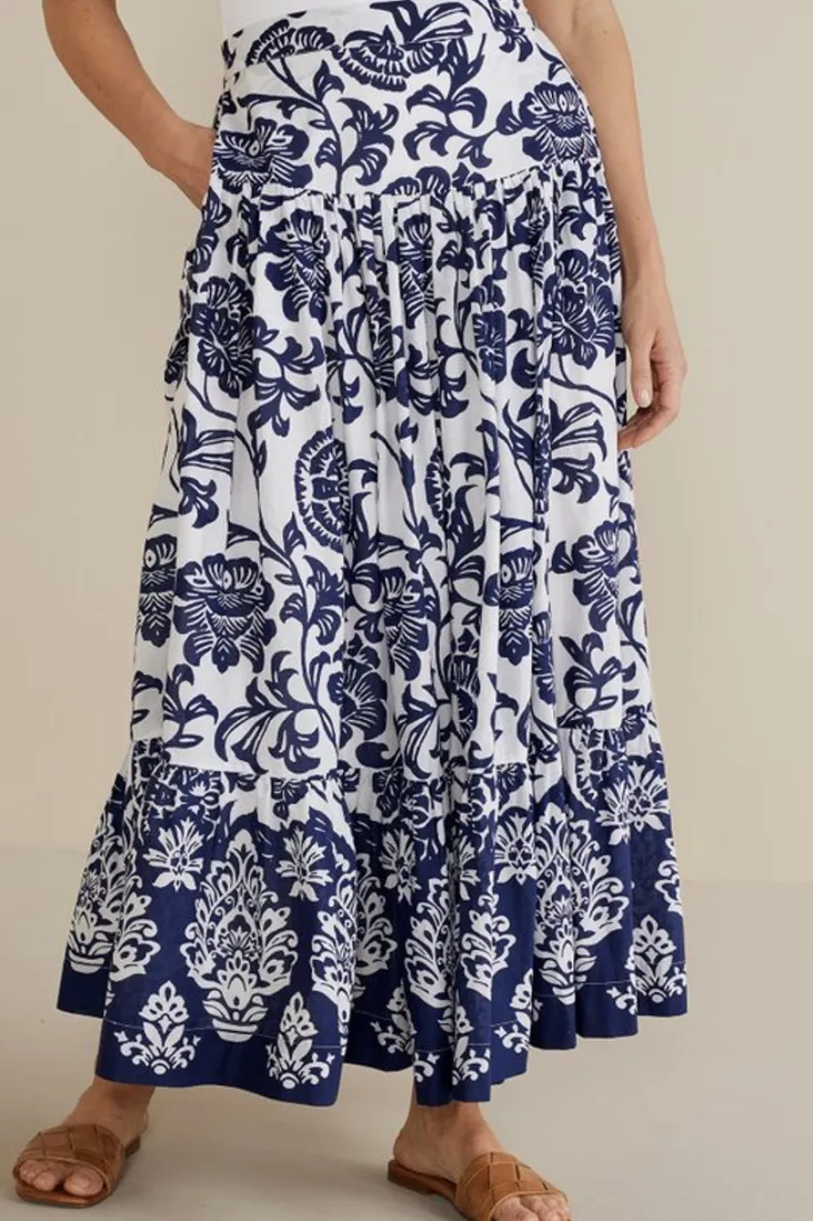New Soft Surroundings Gia Maxi Skirt FijiFloral
