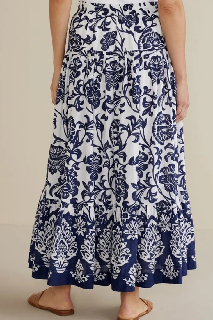 New Soft Surroundings Gia Maxi Skirt FijiFloral