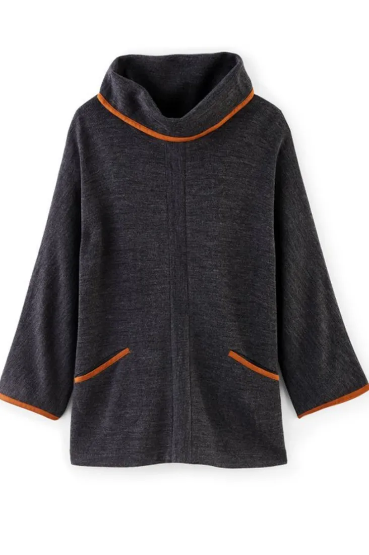 Hot Soft Surroundings Hanna Convertible Tunic CharcoalHeather