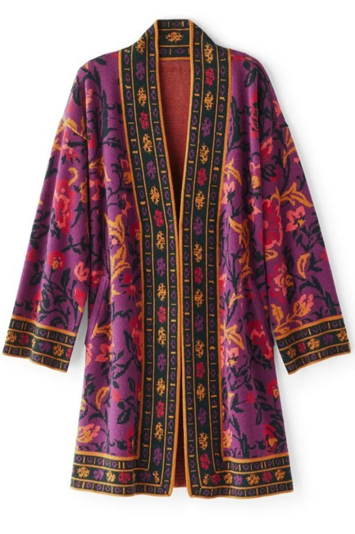 Online Soft Surroundings Haven Jacquard Cardigan WinterGardenJacquard