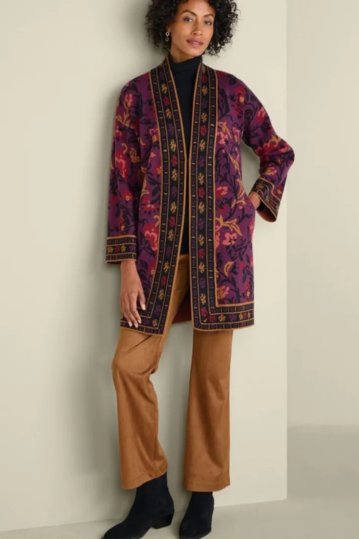 Online Soft Surroundings Haven Jacquard Cardigan WinterGardenJacquard