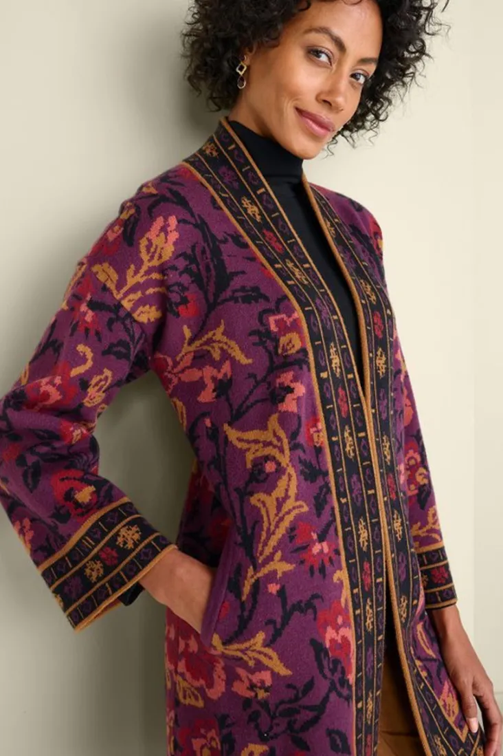Online Soft Surroundings Haven Jacquard Cardigan WinterGardenJacquard