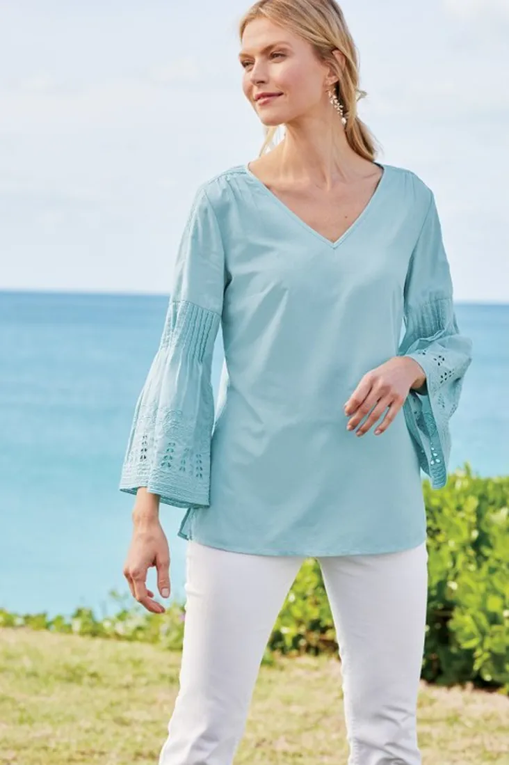 New Soft Surroundings Heloise Eyelet Sleeve Tunic
